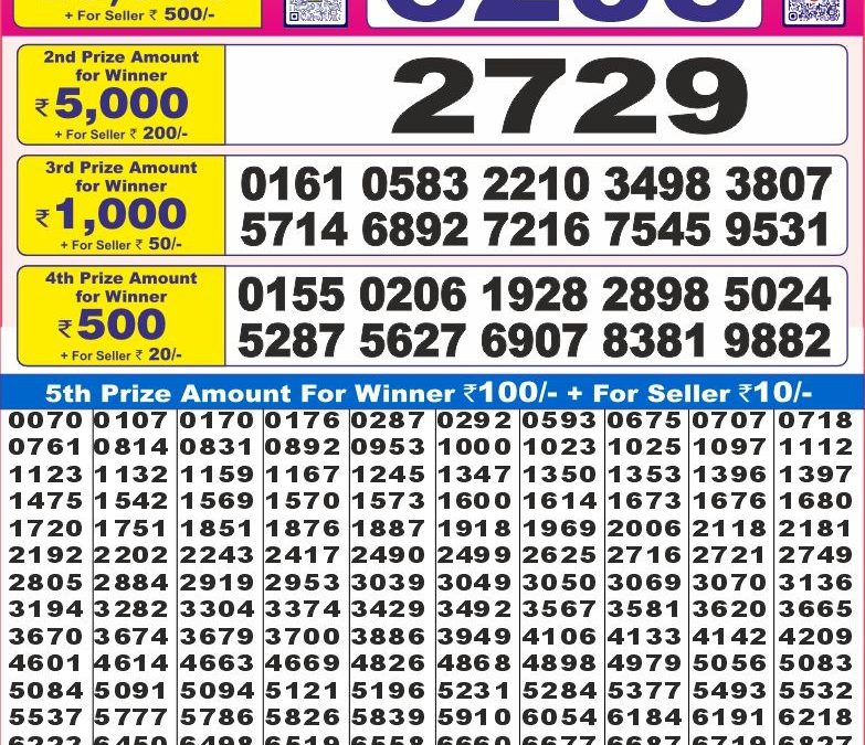Dear 10 7PM Lottery Result