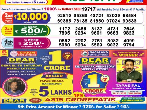 Nagaland State Lottery Result 08/02/2026