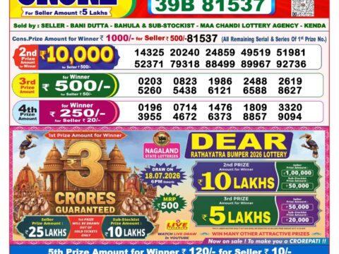 Nagaland State Lottery Result 05/07/2026