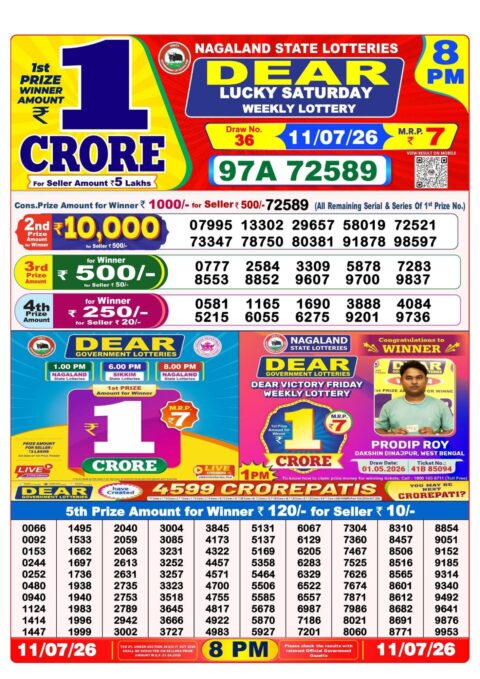 Nagaland State Lottery Result 11/07/2026