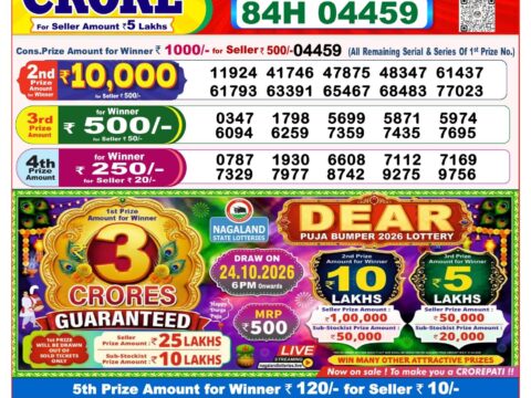 Nagaland State Lottery Result 03/10/2026